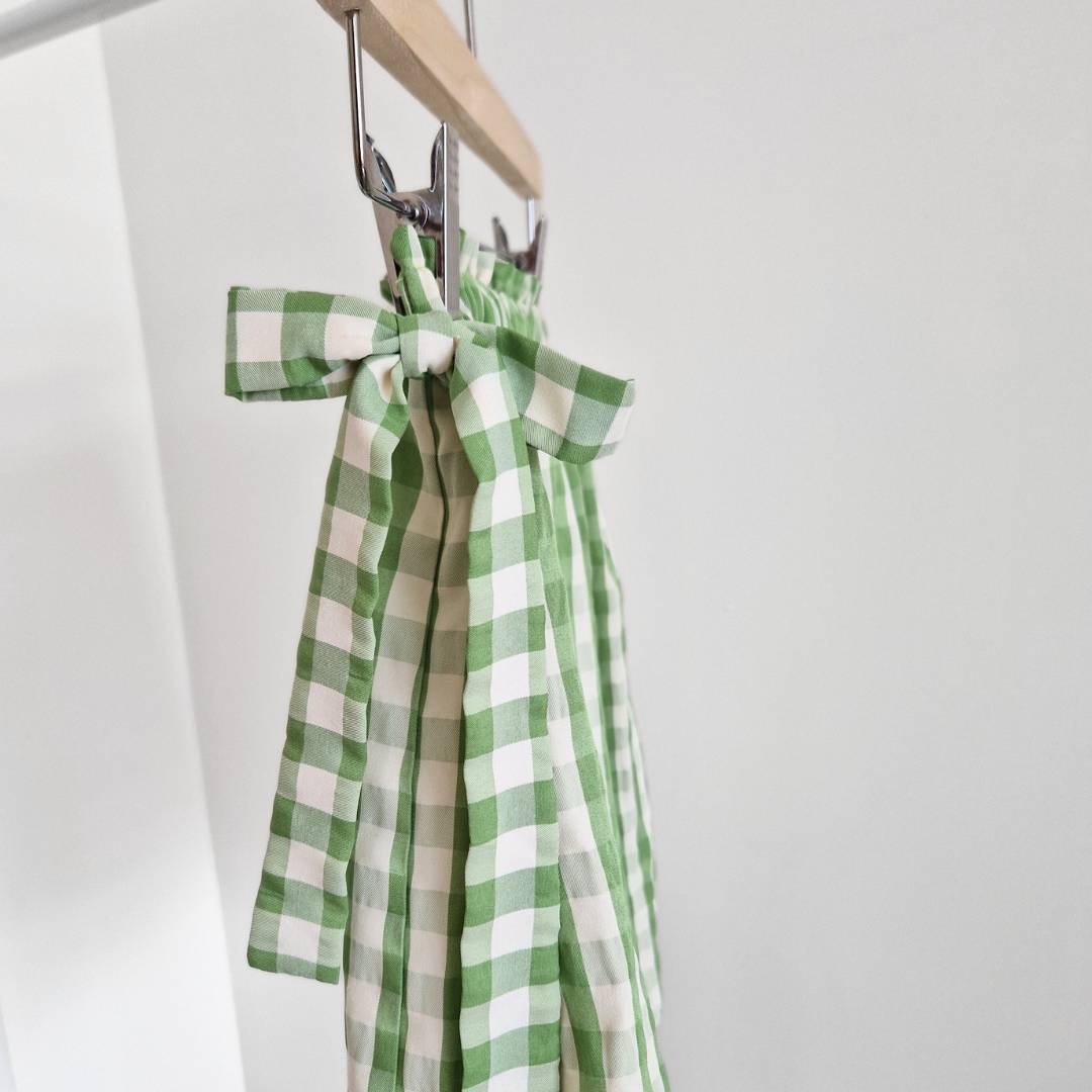 Twirl & Meadow zaļi rūtotie svārki ar lentītēm I -30%