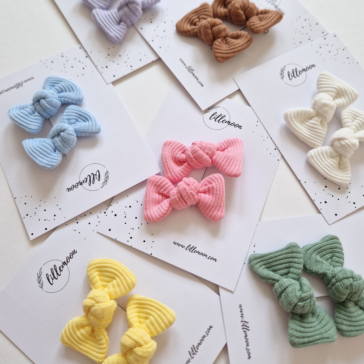 Bantīšu komplektiņi rievotās mini matu bantītes - 11 maigās krāsiņās I -50%