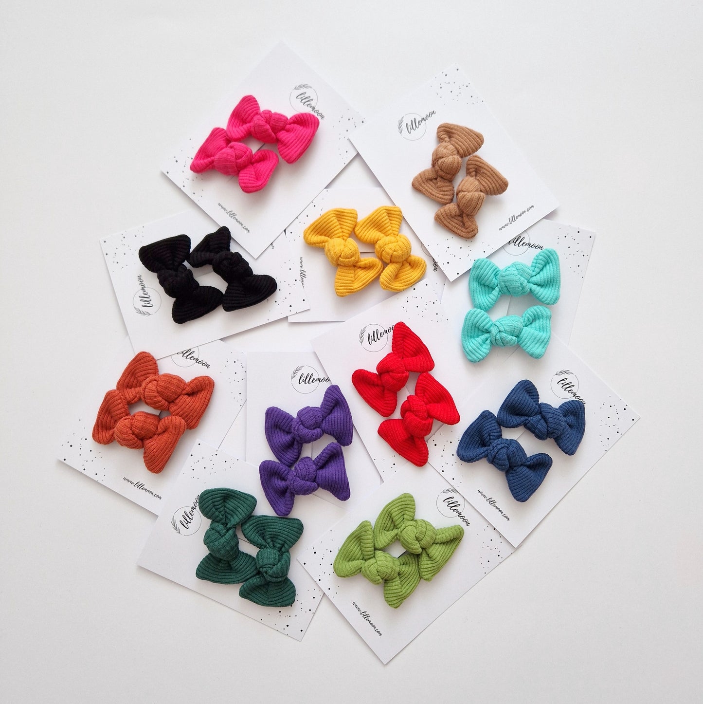Bantīšu komplektiņi rievotās mini matu bantītes - 12 košās krāsiņas