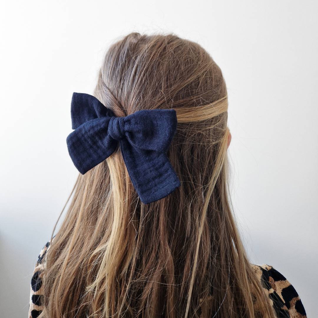 Lielā muslina matu bante - melna