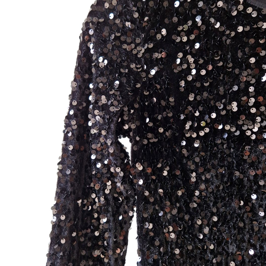 Pre-Loved Kids Svētku Gliteru tops - melnais mirdzumiņš I 146/152izm.