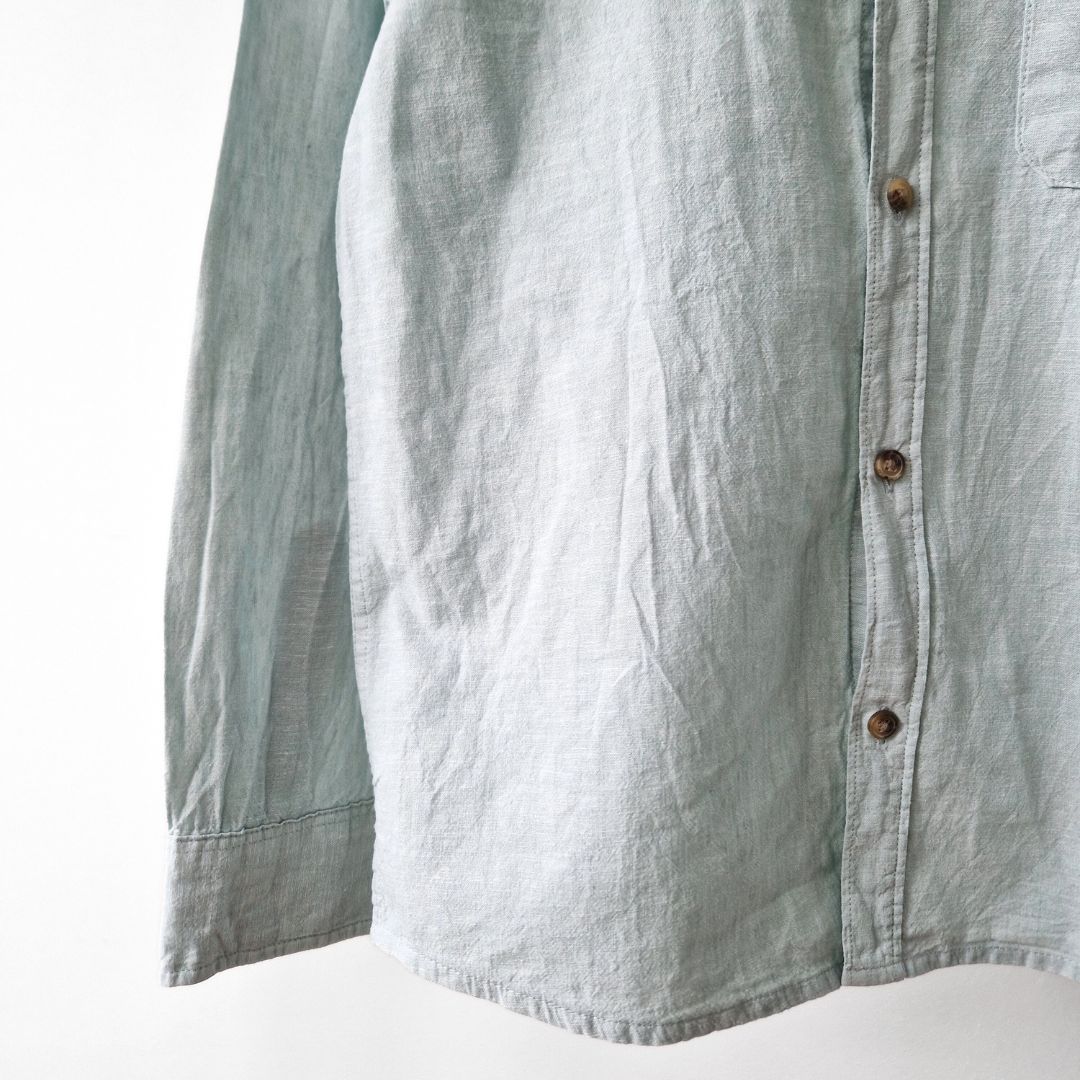 Pre-Loved Kids H&M maigi zaļš lina-kokvilnas krekls | 10–11 gadi / 146 cm