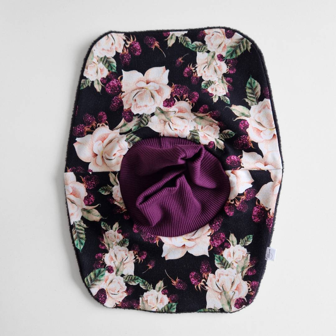 Siltā apkaklīte I šalle bērniem - melna & upeņu lillā I kazeņziedi I -50%