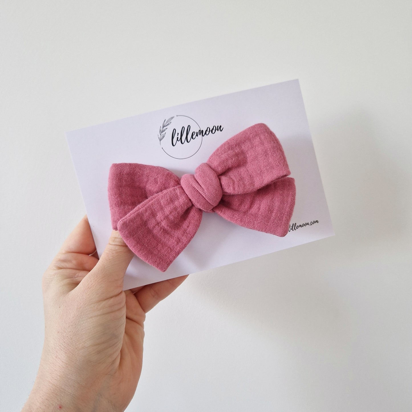 Lielā muslina matu bante - rozā roze I -70%