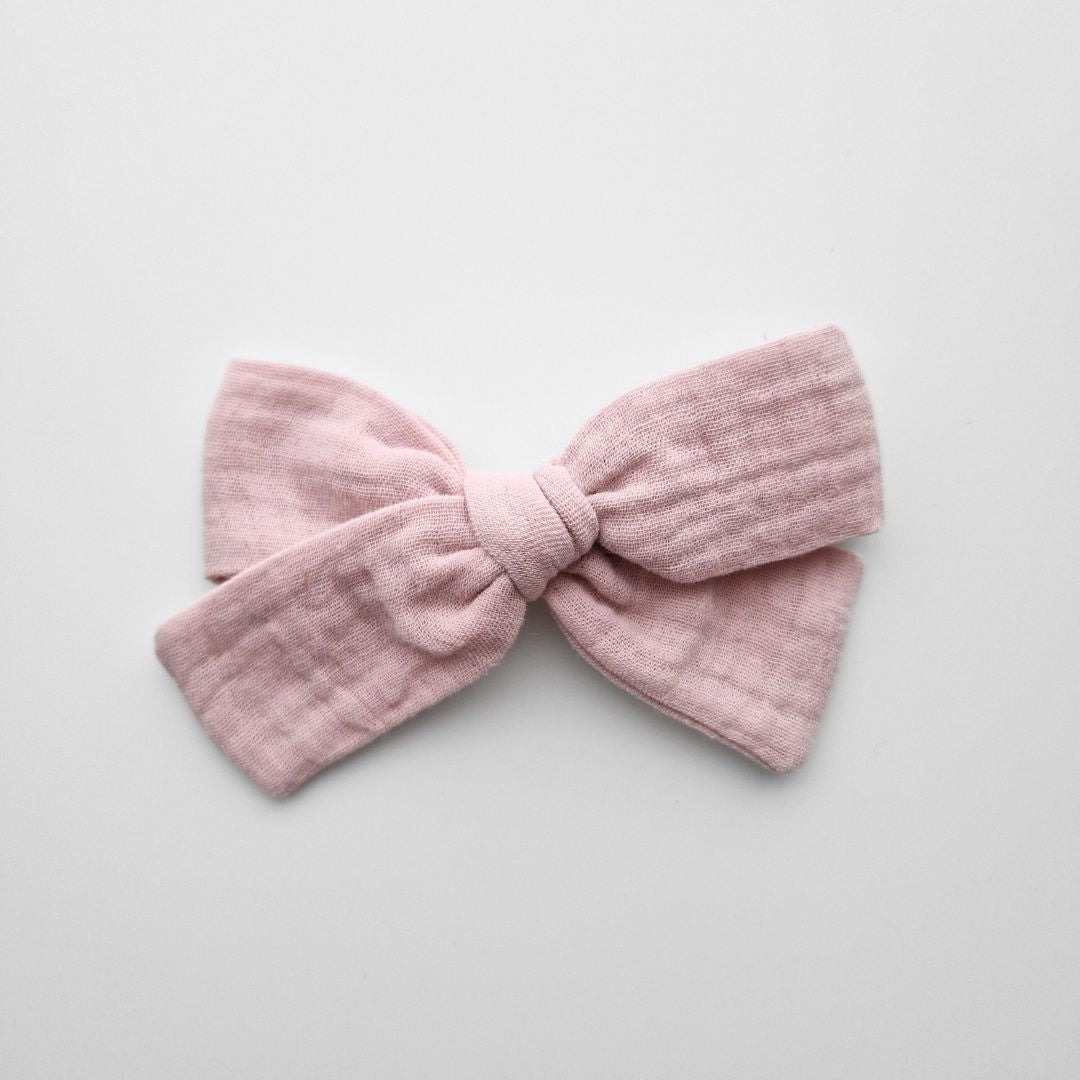 Lielā muslina matu bante - maigi rozā