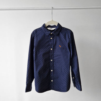 Pre-Loved Kids Kokvilnas krekls – Tumši zils ar punktiņiem I 116 izm.