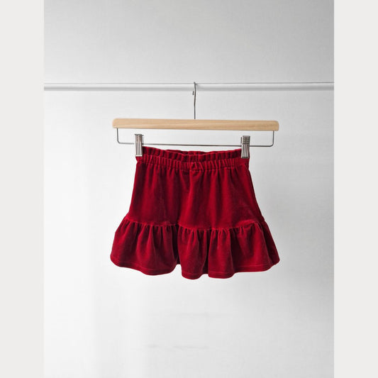 Pre-Loved Kids Velvet Skirt – Sarkani samta svārki I 92 izm.