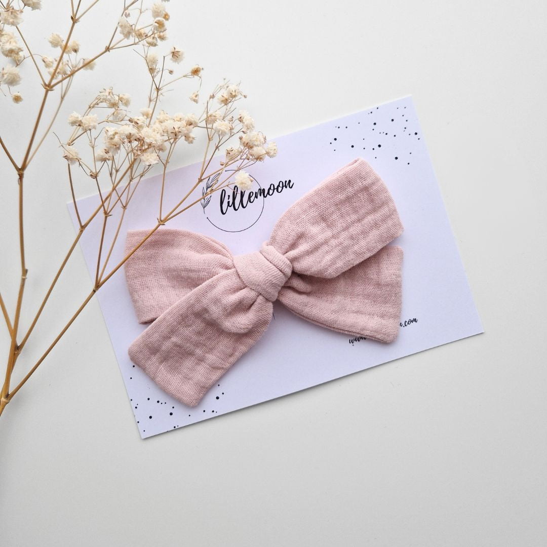 Lielā muslina matu bante - maigi rozā