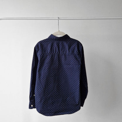 Pre-Loved Kids Kokvilnas krekls – Tumši zils ar punktiņiem I 116 izm.