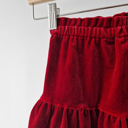 Pre-Loved Kids Velvet Skirt – Sarkani samta svārki I 92 izm.