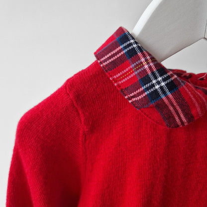 Pre-Loved Kids Festive Dress – Sarkana rūtainā kleitiņa I 74 izm.