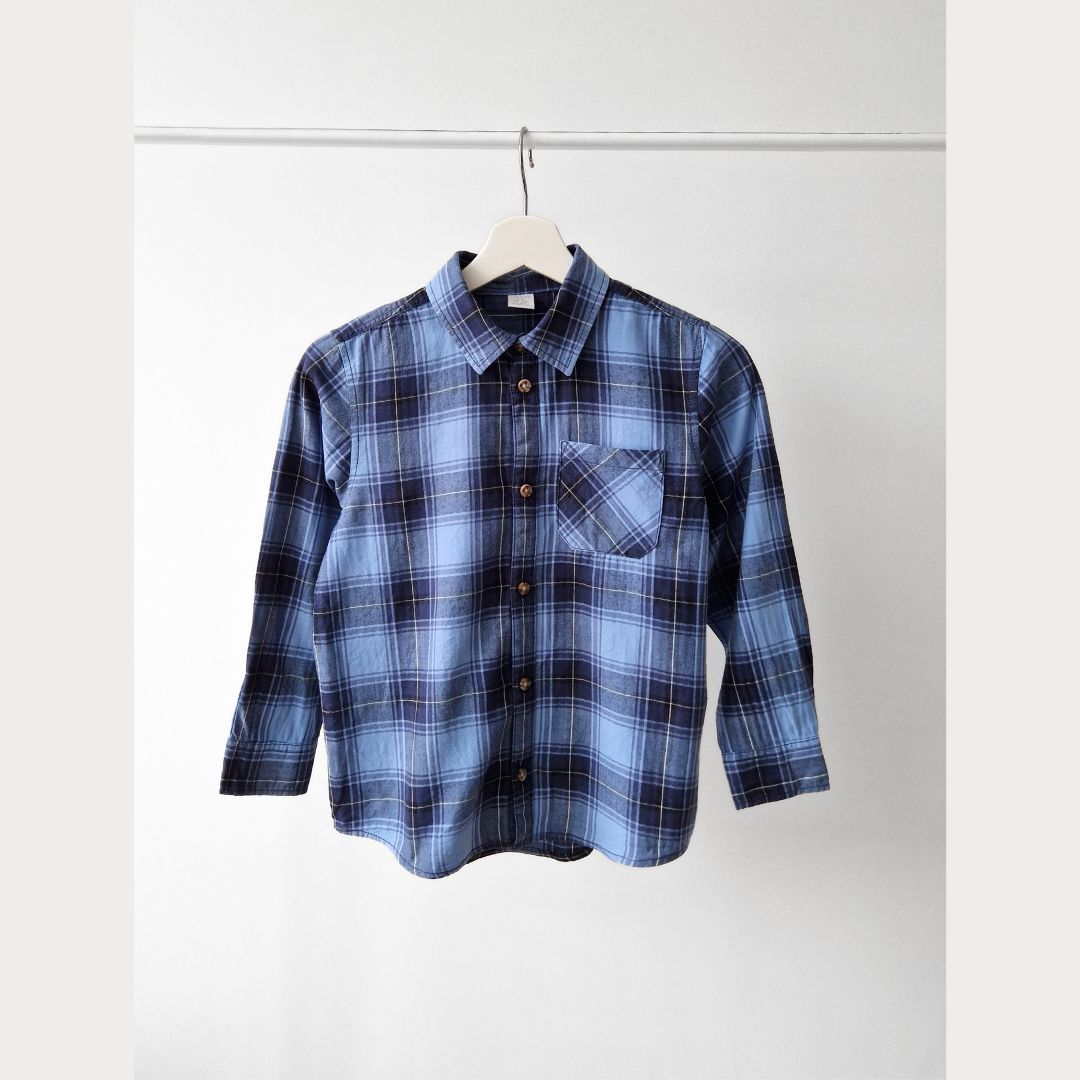 Pre-Loved Kids Lindex rūtains krekls zēniem I 8–9 gadi, 100% kokvilna