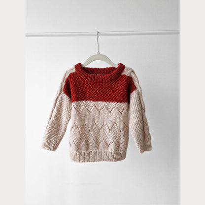 Pre-Loved Kids silts rokām adīts vilnas džemperis | 92-98 izm.