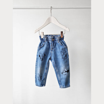 Pre-Loved Kids džinsi ar minnie apdrukām | 86 izm.