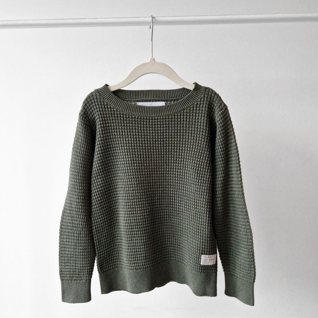 Pre-Loved Kids Soft Knit Džemperis – Haki zaļš I 120 izm.