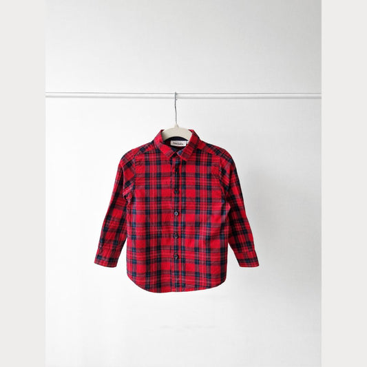 Pre-Loved Kids Sarkans rūtotais krekls | 86 izm.