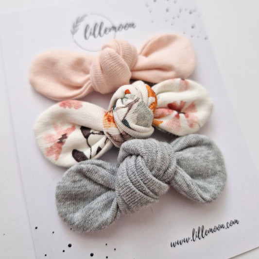 Bantīšu komplekts - mini sprādzītes pasteļziediņi