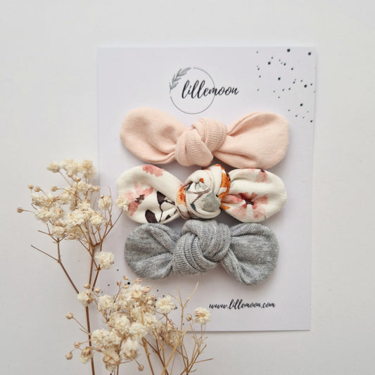 Bantīšu komplekts - mini sprādzītes pasteļziediņi I -20%