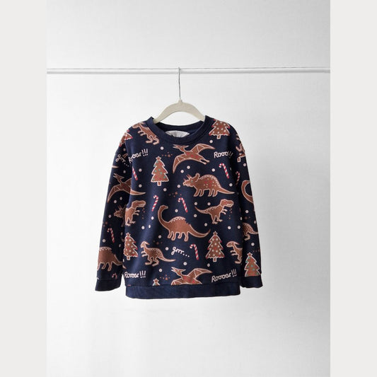 Pre-Loved Kids džemperis ar piparkūku dinozauriem | 4–6 gadi