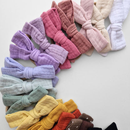 Muslina matu bantes ap galviņu liekamās - 16 krāsās