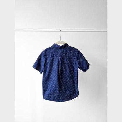 Pre-Loved Kids Kokvilnas krekls – Tumši zils ar punktiņiem I 116 izm.
