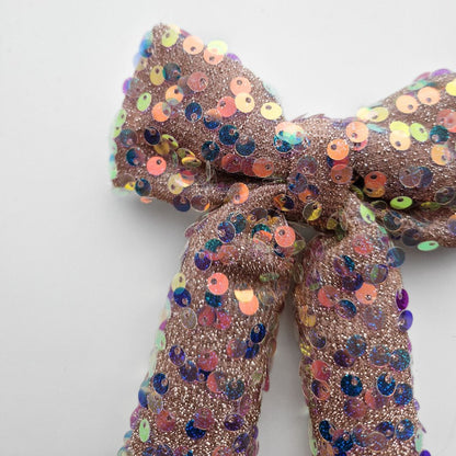 Glitteru varavīksnes matu bante svētkiem | Ierobežots daudzums