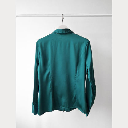 Pre-Loved Satīna Blūze – Smaragdzaļa I 36 izm.