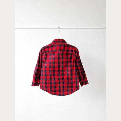 Pre-Loved Kids Sarkans rūtotais krekls | 86 izm.