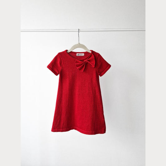 Pre-Loved Kids Sarkana Svētku Kleitiņa ar Bantīti | 2-4 gadi