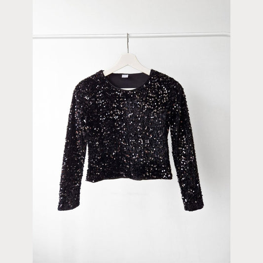 Pre-Loved Kids Svētku Gliteru tops - melnais mirdzumiņš I 146/152izm.