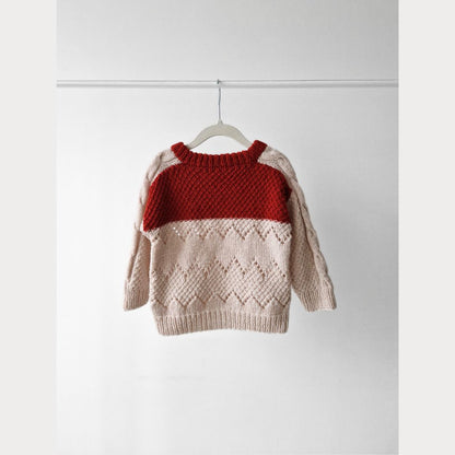 Pre-Loved Kids silts rokām adīts vilnas džemperis | 92-98 izm.