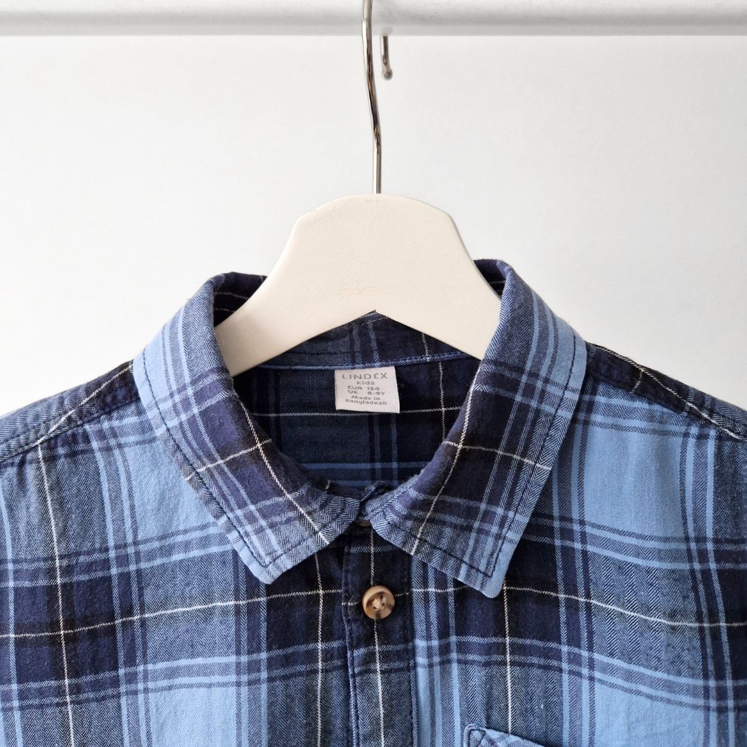 Pre-Loved Kids Lindex rūtains krekls zēniem I 8–9 gadi, 100% kokvilna