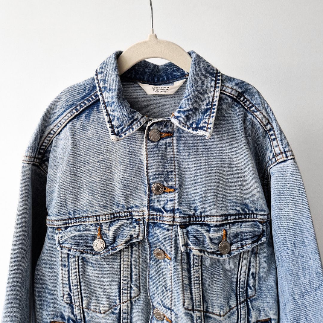 Pre-Loved Kids H&M bērnu džinsu jaka | 8–9 gadi, 100% kokvilna