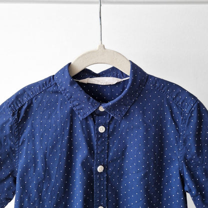 Pre-Loved Kids Kokvilnas krekls – Tumši zils ar punktiņiem I 116 izm.