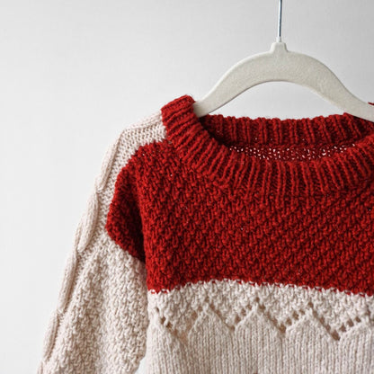 Pre-Loved Kids silts rokām adīts vilnas džemperis | 92-98 izm.