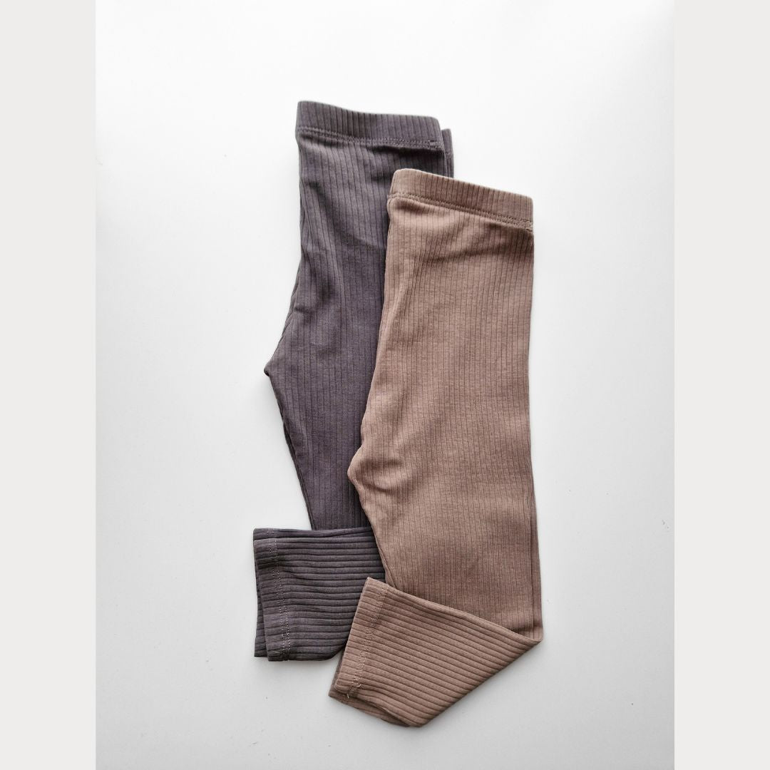 Pre-Loved Kids Legingu sets – Brūni + Pelēki | 86 izm.