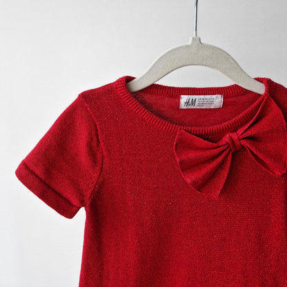 Pre-Loved Kids Sarkana Svētku Kleitiņa ar Bantīti | 2-4 gadi