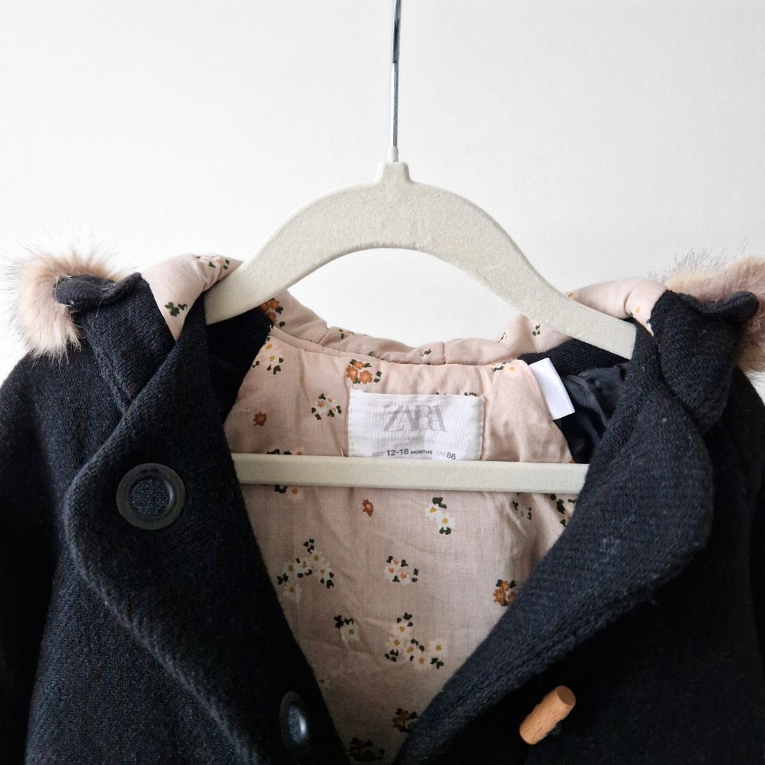 Pre-Loved Kids ZARA vilnas mētelītis no Manteco auduma | 12–18 mēneši / 86 izm.