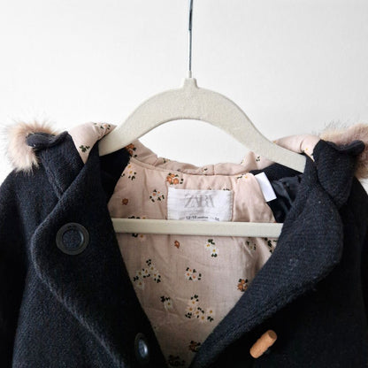 Pre-Loved Kids ZARA vilnas mētelītis no Manteco auduma | 12–18 mēneši / 86 izm.