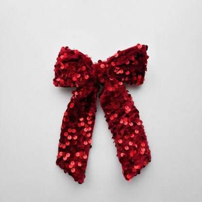 Glitteru sarkanā matu bante svētkiem | Ierobežots daudzums