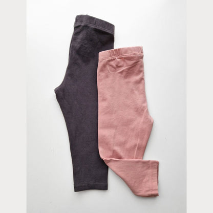 Pre-Loved Kids Legingu sets – Rozā + Tumši pelēki | 80 izm.