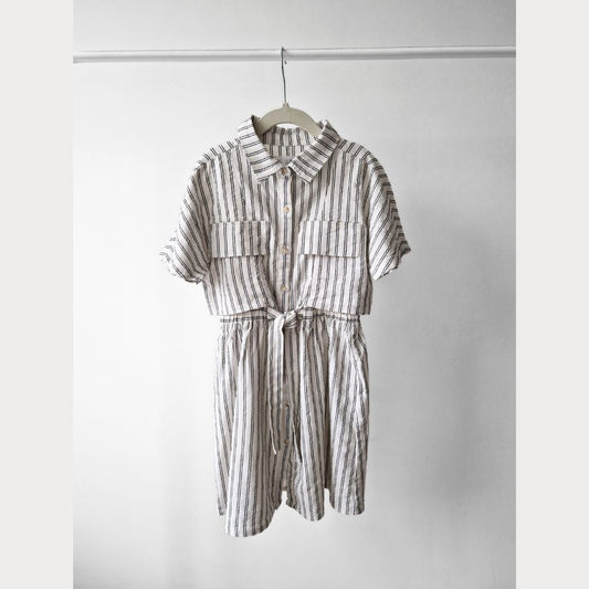 Pre-Loved Kids Linen Dress – Svītrainā kleitiņa I 128 izm. - 8gadi