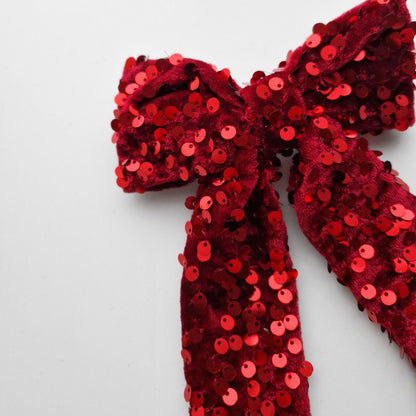 Glitteru sarkanā matu bante svētkiem | Ierobežots daudzums