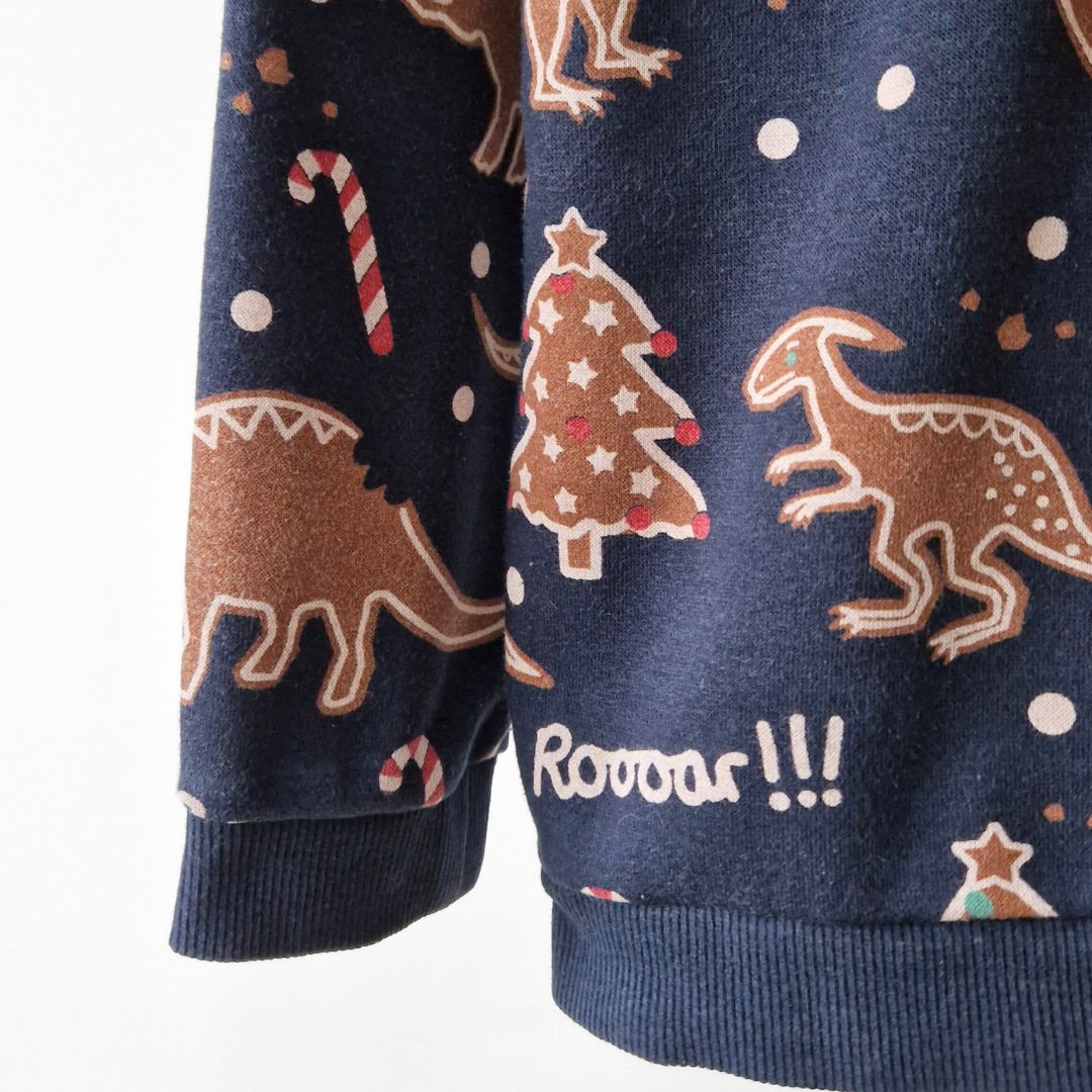 Pre-Loved Kids džemperis ar piparkūku dinozauriem | 4–6 gadi