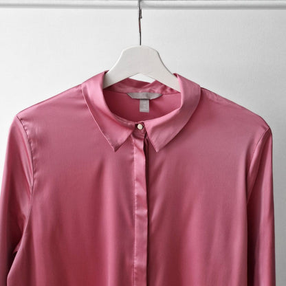 Pre-Loved H&M sieviešu rozā satīna blūze | Izmērs XL (44)