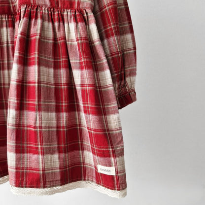 Pre-Loved JAUNA NEWBIE Rūtainā kleita ar izšūtu apkaklīti I dažādi izmēri