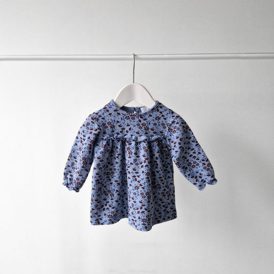 Pre-Loved Kids Tunika / Kleitiņa – Zila ar ziediem | 68 izm.