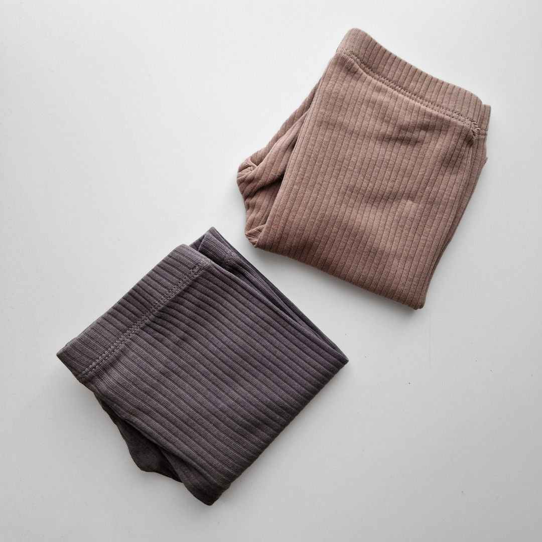 Pre-Loved Kids Legingu sets – Brūni + Pelēki | 86 izm.