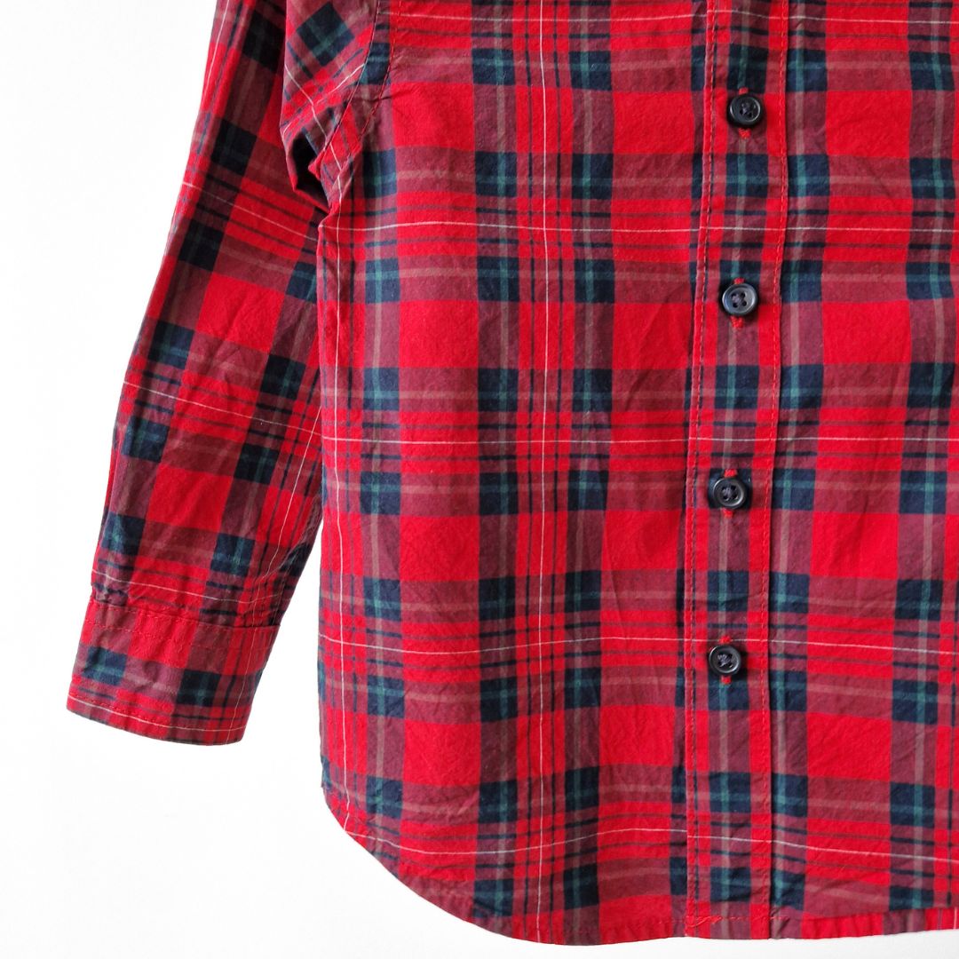 Pre-Loved Kids Sarkans rūtotais krekls | 86 izm.
