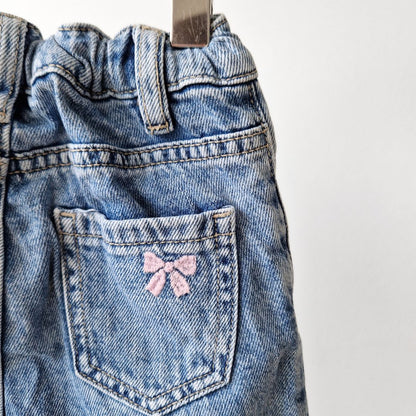 Pre-Loved Kids džinsi ar Rozām Bantītēm | 86 izm.